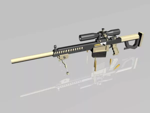Msg Sniper Rifle 3d model Msg Sniper Rifle 3d model