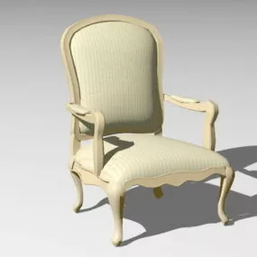 Traditional Wood Armchair 3d model