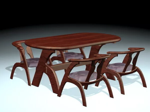 Contemporary Dining Room Table Sets 3d model Contemporary Dining Room Table Sets 3d model