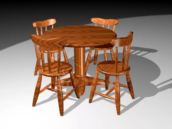 Round Dining Table Sets 3d model Round Dining Table Sets 3d model