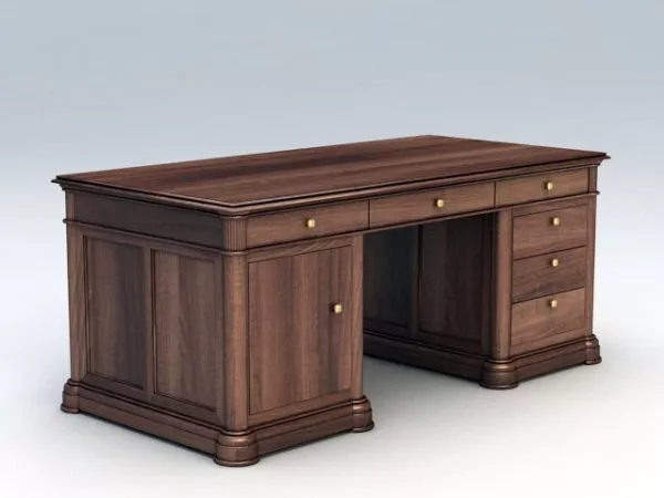 Writing Desk With Drawers 3d model Writing Desk With Drawers 3d model