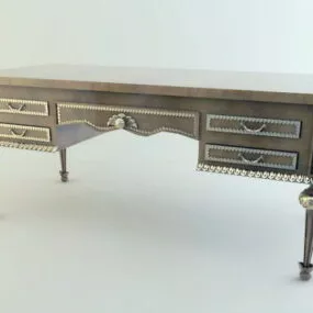 English Antique Writing Desk 3d model