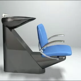 Salon Shampoo Bowl And Chair 3d model