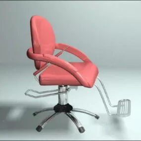 Red Barber Chair 3d model