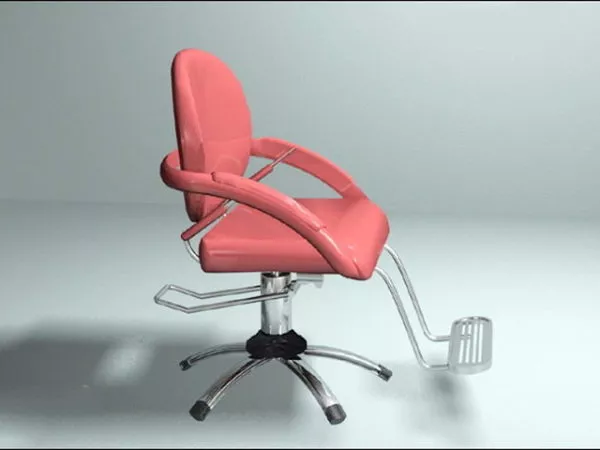 Red Barber Chair 3d model Red Barber Chair 3d model