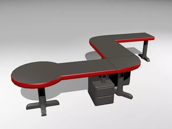 Blue Office Cubicle Workspace 3d model