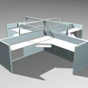 Modern Cubicles And Workstations 3d model