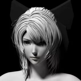 Anime Girl Head 3d model