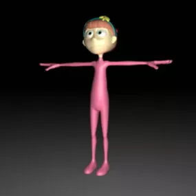 Pretty Girl Cartoon Rig 3d model