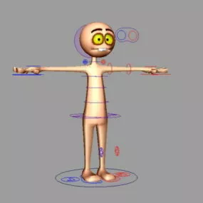 Cartoon Human Base Rig 3d model
