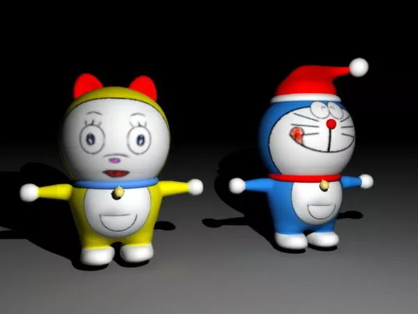 Doraemon & Dorami Rig 3d model Doraemon & Dorami Rig 3d model