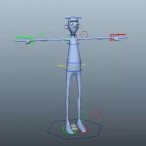 Blue Person Rig 3d model