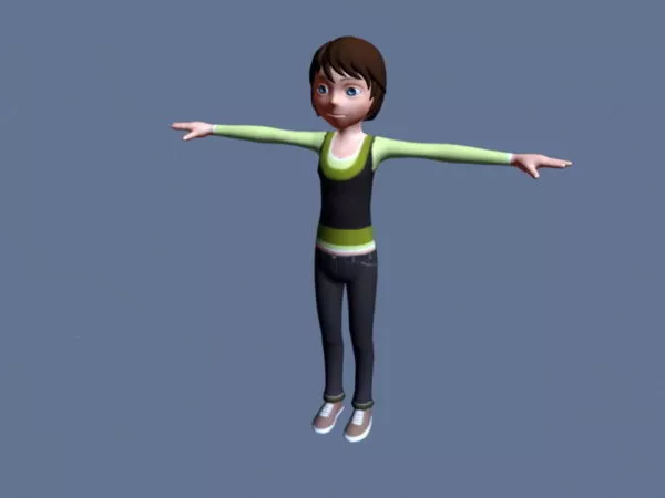 Girl Character Rig 3d model Girl Character Rig 3d model