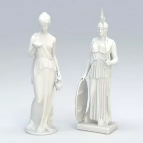 Roman Statues Of Women 3d model