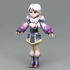 Pretty Anime Lady 3d model
