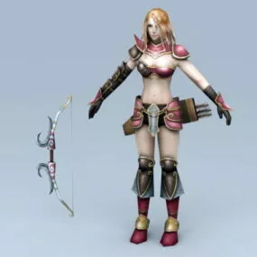 Female Medieval Archer 3d model
