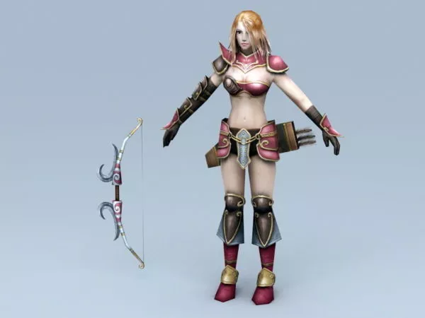 Female Medieval Archer 3d model Female Medieval Archer 3d model