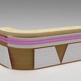 Corner Reception Desk 3d model
