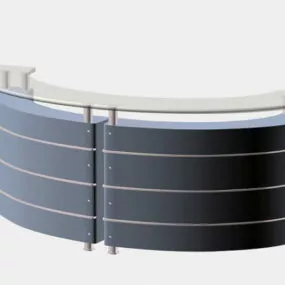 Curved Reception Desk 3d model