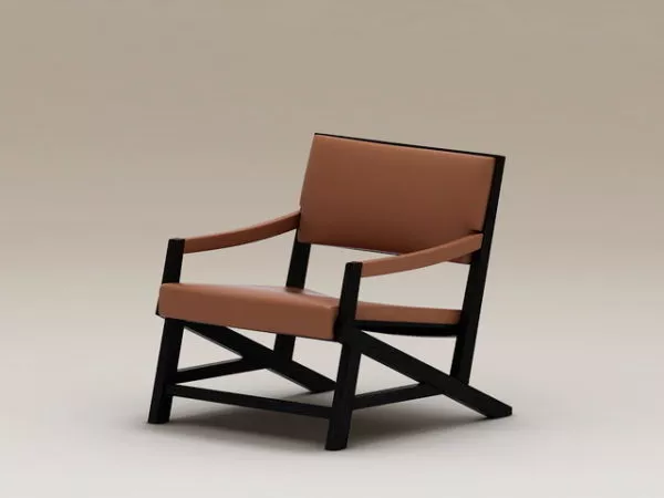 Wood Club Chair 3d model Wood Club Chair 3d model