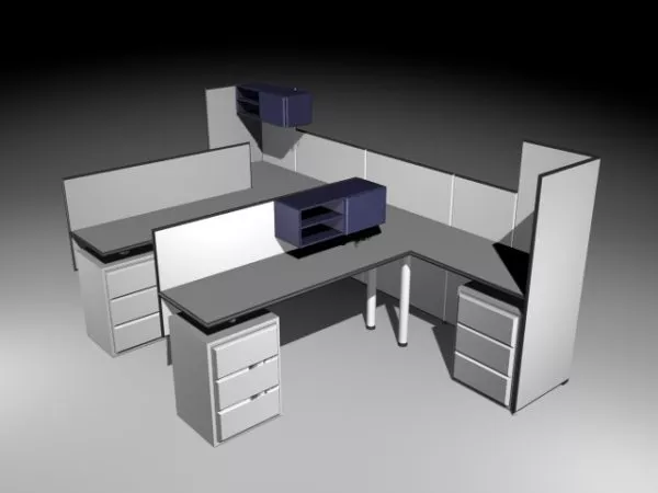 Glass Office Cubicle Module 3d model