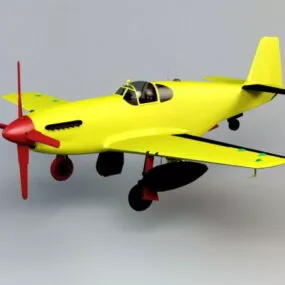 Yellow Cartoon Plane 3d model