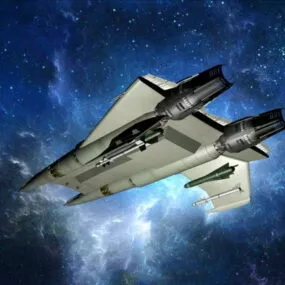 Sci-fi Space Fighter Ship 3d model