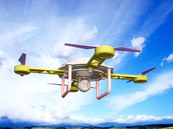 Futuristic Scout Drone With Robot Arm 3d model
