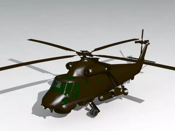Crashed Black Hawk Helicopter 3d model