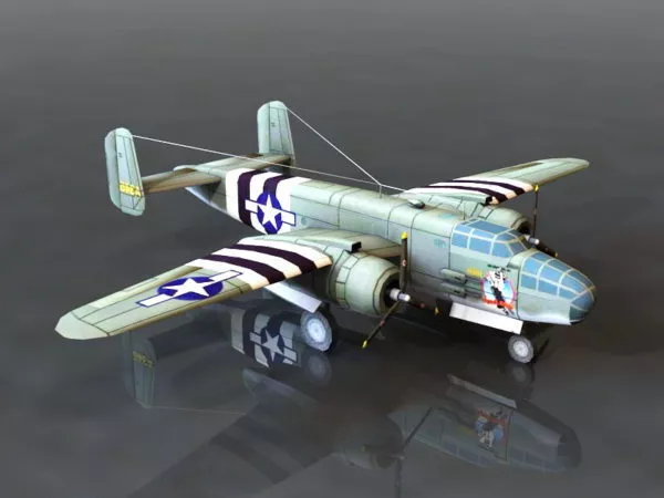 B-25 Bomber 3d model B-25 Bomber 3d model
