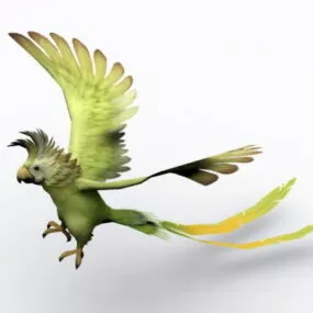 Orange-bellied Parrot 3d model