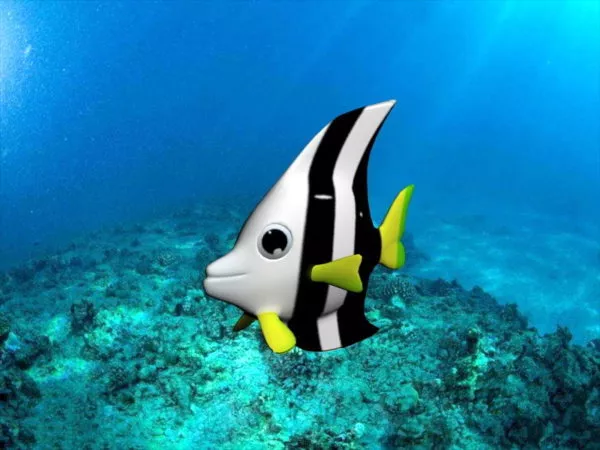 Black And White Butterflyfish 3d model Black And White Butterflyfish 3d model