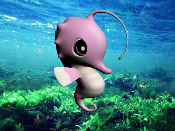 Pink Cartoon Seahorse 3d model Pink Cartoon Seahorse 3d model