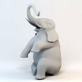 Sitting Elephant Statue 3d model