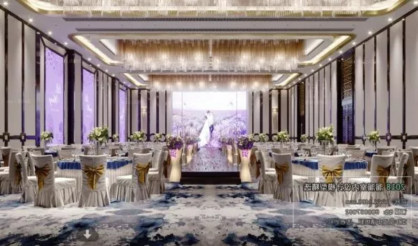 Violet Wedding Reception Restaurant Interior Scene 3d model Violet Wedding Reception Restaurant Interior Scene 3d model