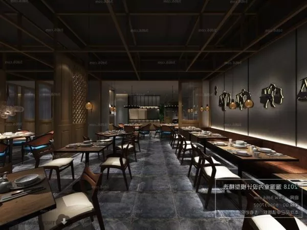 Coffee Shop With Decorative Cabinet 3d model