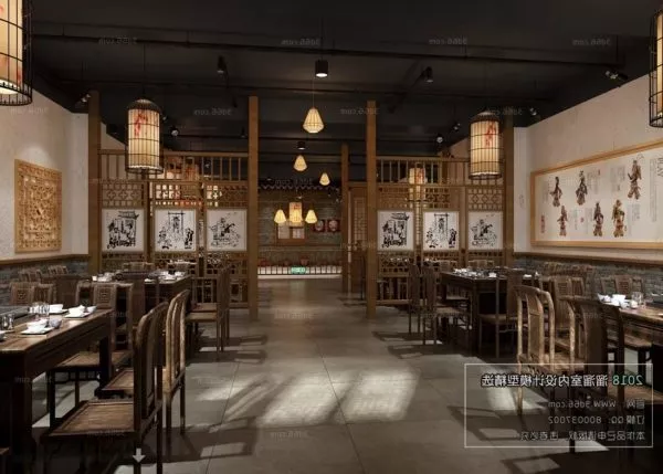 Chinese Tea Restaurant Space Interior Scene 3d model Chinese Tea Restaurant Space Interior Scene 3d model