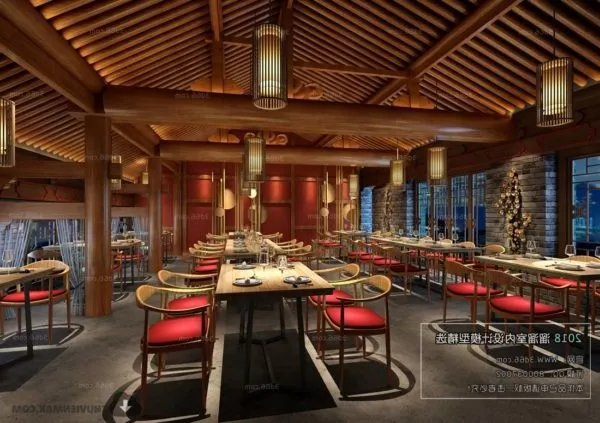 Luxury Wooden Style Restaurant Interior Scene 3d model Luxury Wooden Style Restaurant Interior Scene 3d model