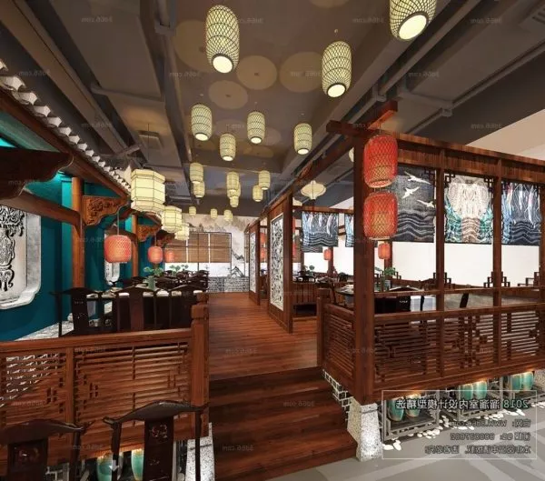 Building Market Restaurant 3d model