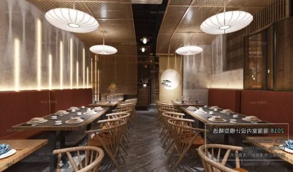 Asian Style Restaurant Interior Scene 3d model Asian Style Restaurant Interior Scene 3d model