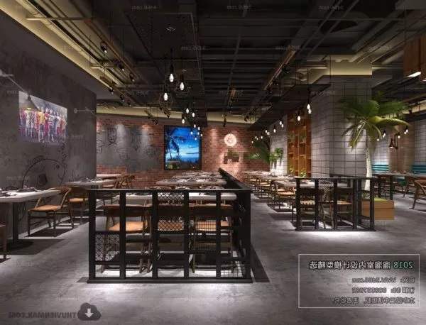 Dinning Restaurant Interior Scene 3d model Dinning Restaurant Interior Scene 3d model