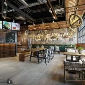 Chinese Restaurant Interior Scene 3d model