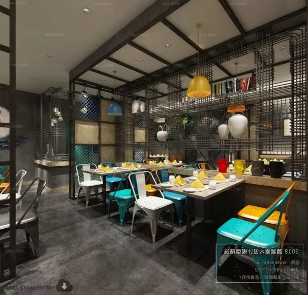 Industrial Style Restaurant Interior Scene Interior Scene 3d model Industrial Style Restaurant Interior Scene Interior Scene 3d model
