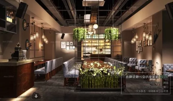 Industrial Design Coffee Shop Interior Scene 3d model Industrial Design Coffee Shop Interior Scene 3d model
