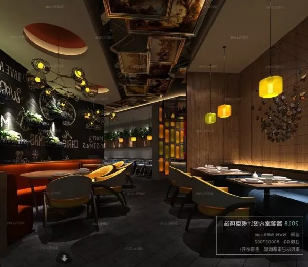 Mix Style Decor Restaurant Space Interior Scene 3d model Mix Style Decor Restaurant Space Interior Scene 3d model