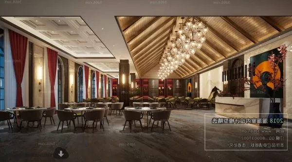 Luxury Hotel Restaurant Decoration Interior Scene 3d model Luxury Hotel Restaurant Decoration Interior Scene 3d model