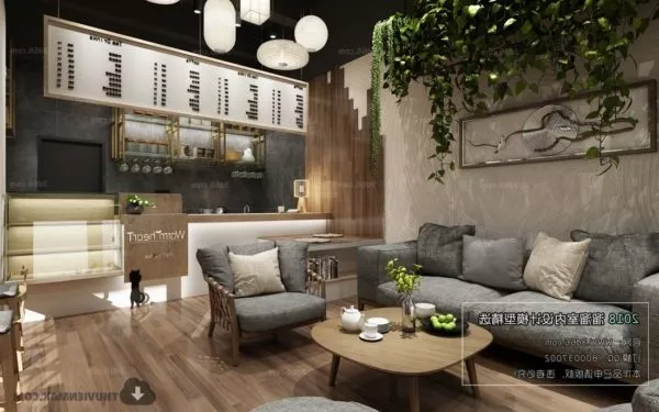 Office Reception Area Modern Design 3d model