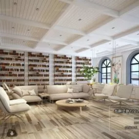 Book Coffee Shop Interior Scene 3d model