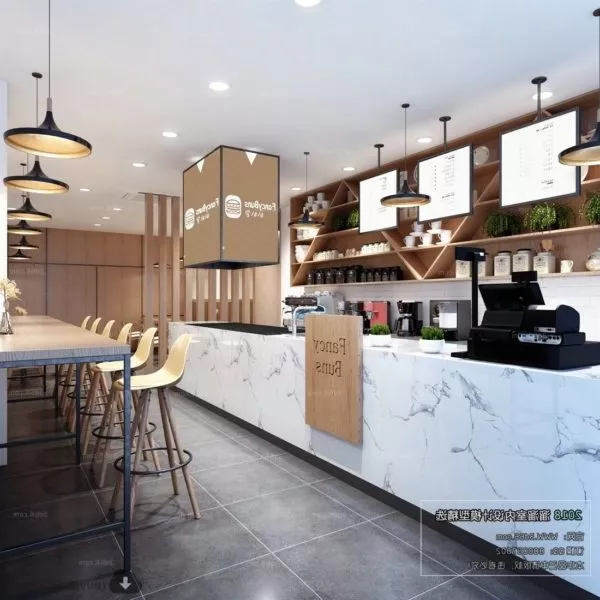 Nordic Style Fast Food Store Interior Scene 3d model Nordic Style Fast Food Store Interior Scene 3d model