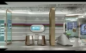 Reception Company Space Interior Scene 3d model